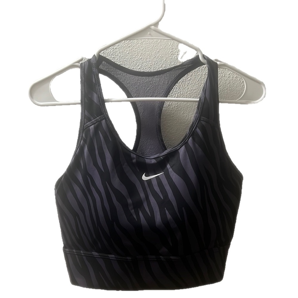 Nike sports bra. Never worn. Black and purple. Size XL.